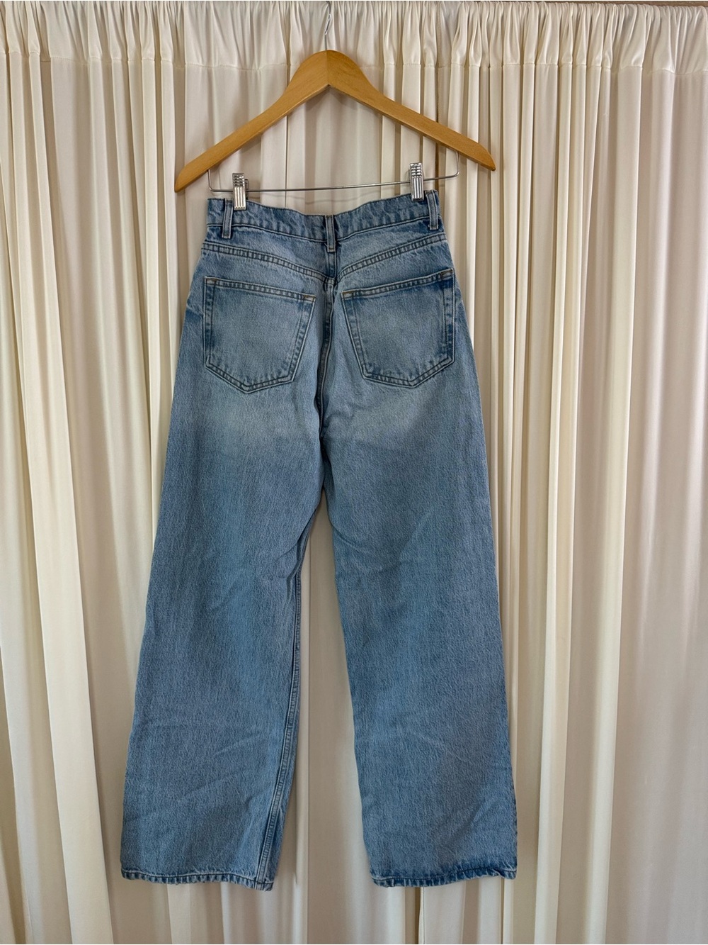 Reformation Light Blue Wilder High Rise Wide Leg Cropped Jeans - Picture 6 of 7